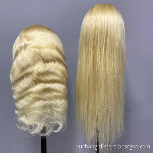 Unprocessed 613 Blonde Color Water Wave HD Transparent Lace Virgin Remy Human Hair Lace Front Wig